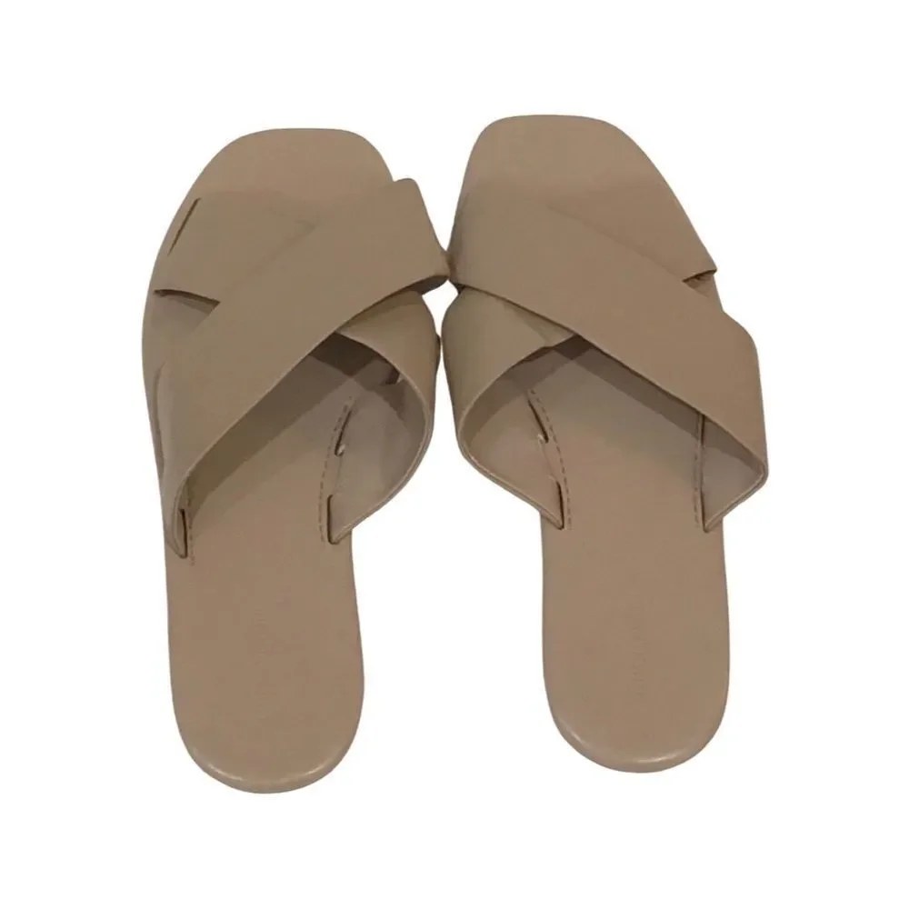 Banana Republic Sandals Slides, Tan, Size 8.5